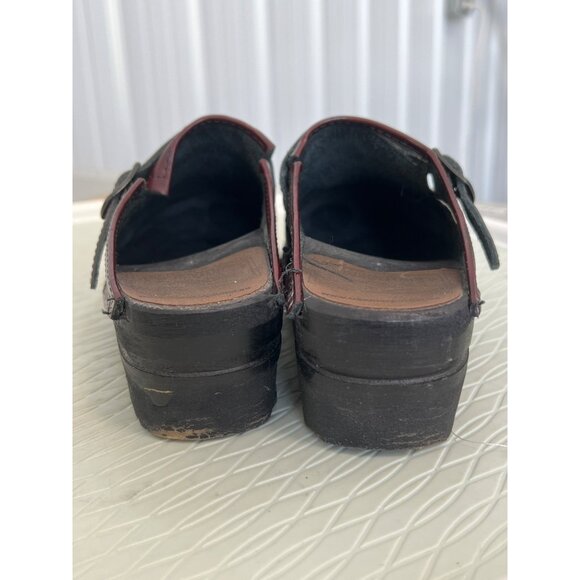 Troentorp Bastad Donatello Clogs Women 35 Studded Round Toe Maroon Leather Shoe - Picture 5 of 9